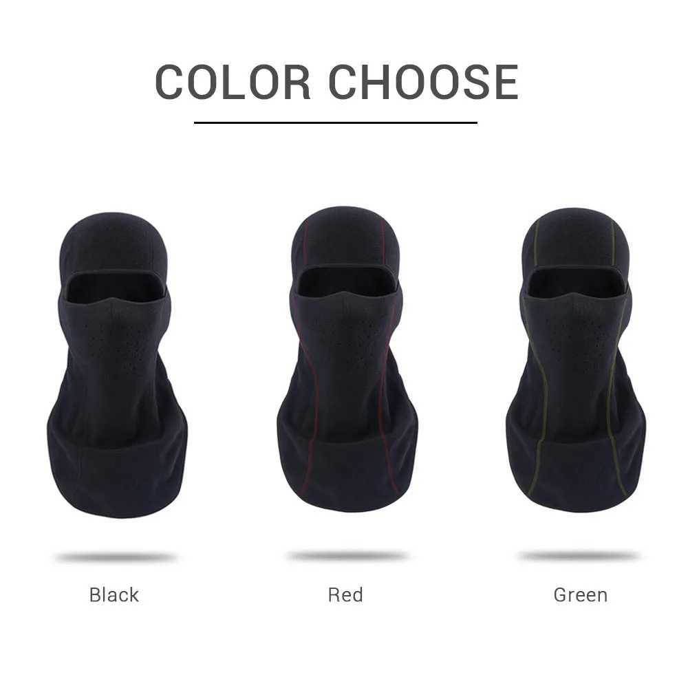 Black Motorcycle Face Mask Autumn Winter Thermal Fleece Balaclava Motorcycle Mask Moto Windproof Cycling Skiing MaskW250512