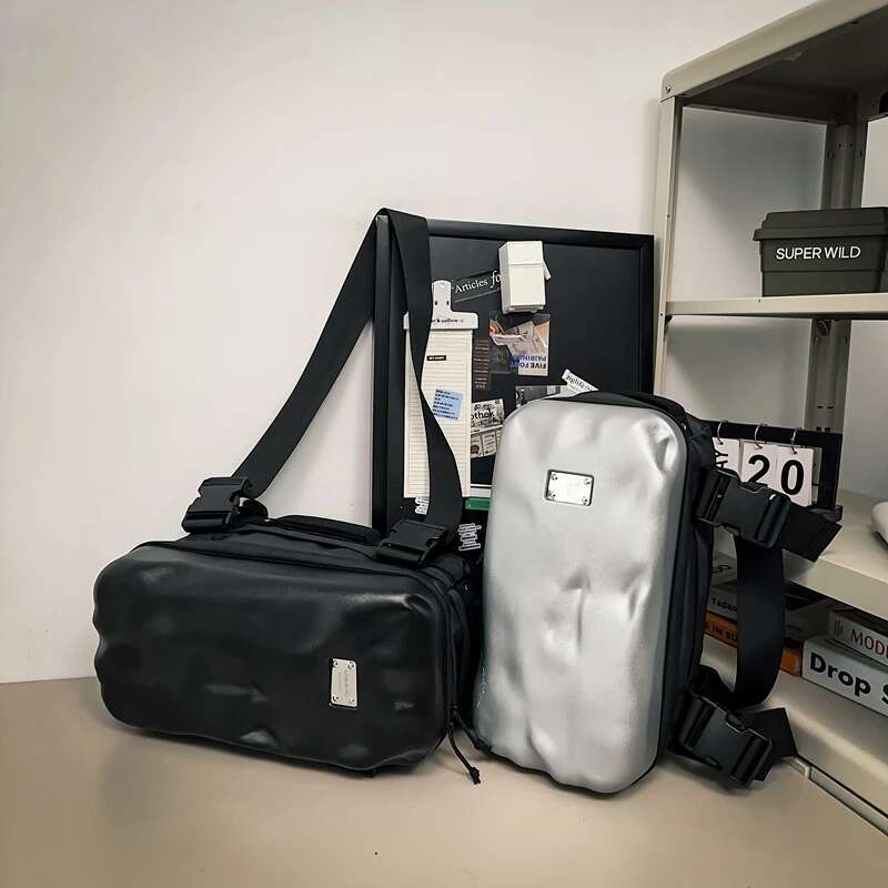 Travel damaged hard shell backpack, men's bumpy and unique single shoulder bag, Chinese style, pure color, ha