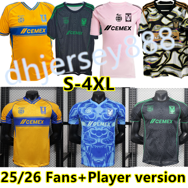 S-4XL 25 26 GIGNAC Tigres UANL soccer jerseys LIGA MX BRUNETTA S.CORDOVA Player Version Football Shirts 2025 2026 NAHUEL OZZIEL Men Women Uniforms kids kits