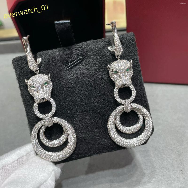 Stud Earrings Brand Vintage Jungle Leopard For Women Luxury Jewelry Fashion Designer Eardrop 925 Sliver Lady Clip