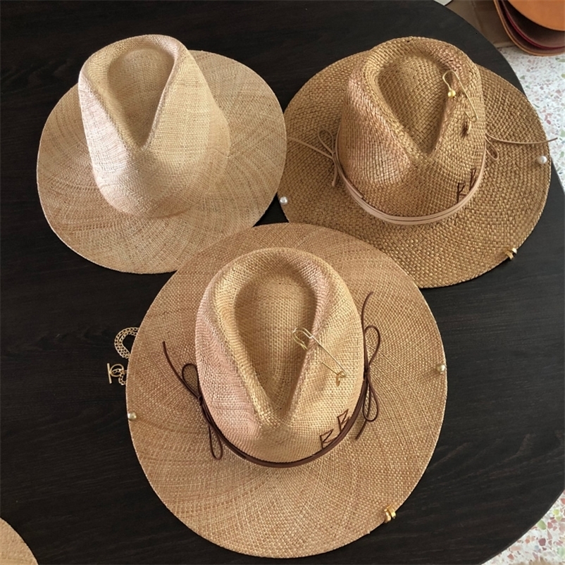 Summer straw hat DIY treasure straw hat sun hat beach hat supports various hat customization men and women hat 250509