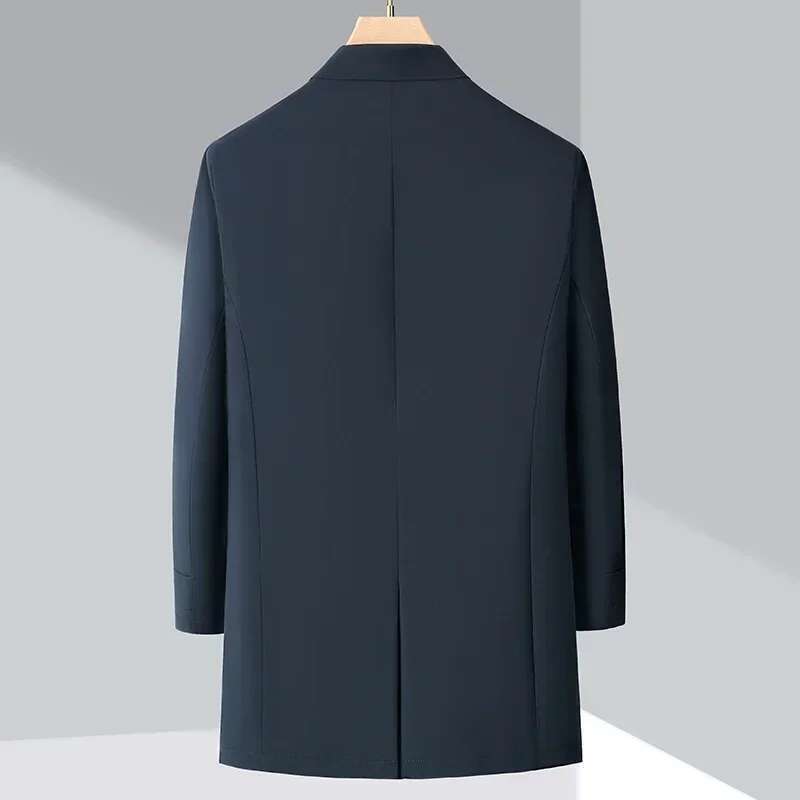 High-End Jacket Men's Winter Business Casual Mid-Length Lapel 90 White Duck Down Parka Male Clothes Thick Warm Coat Designer