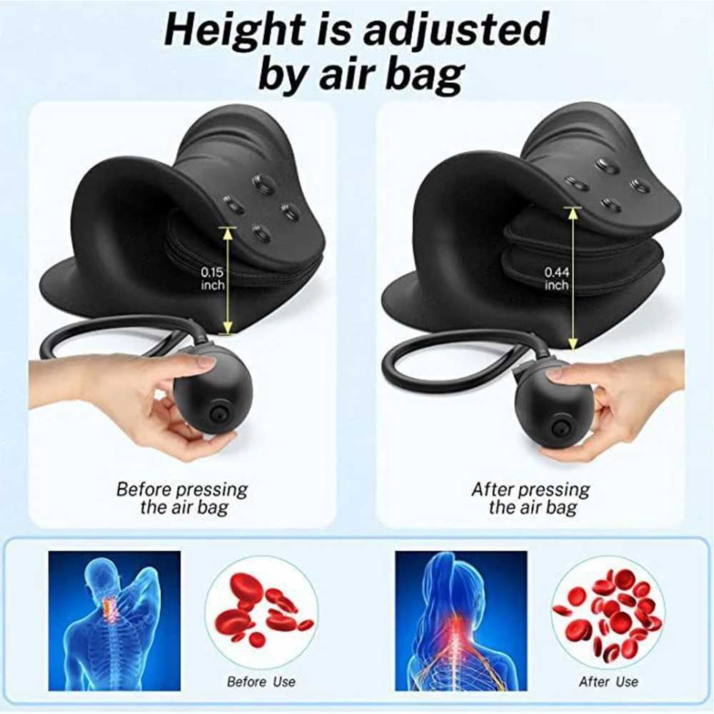 Neck Massage Pillow Relaxer Cervical Traction Device for Tmj Pain Relief and Cervical Spine Alignment Adjustable Neck StretcherW250512