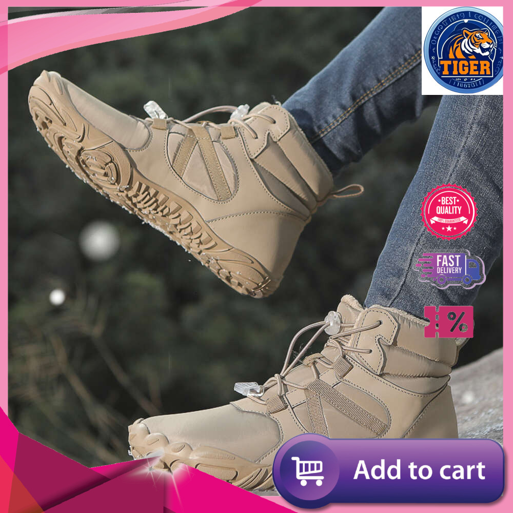 Ddmytiger Warm Winter Trekking Fur Lined Snow Barefoot Outdoor Water Resistant Ankle Booties Men Women Hiking Boots Outdoor Shoes