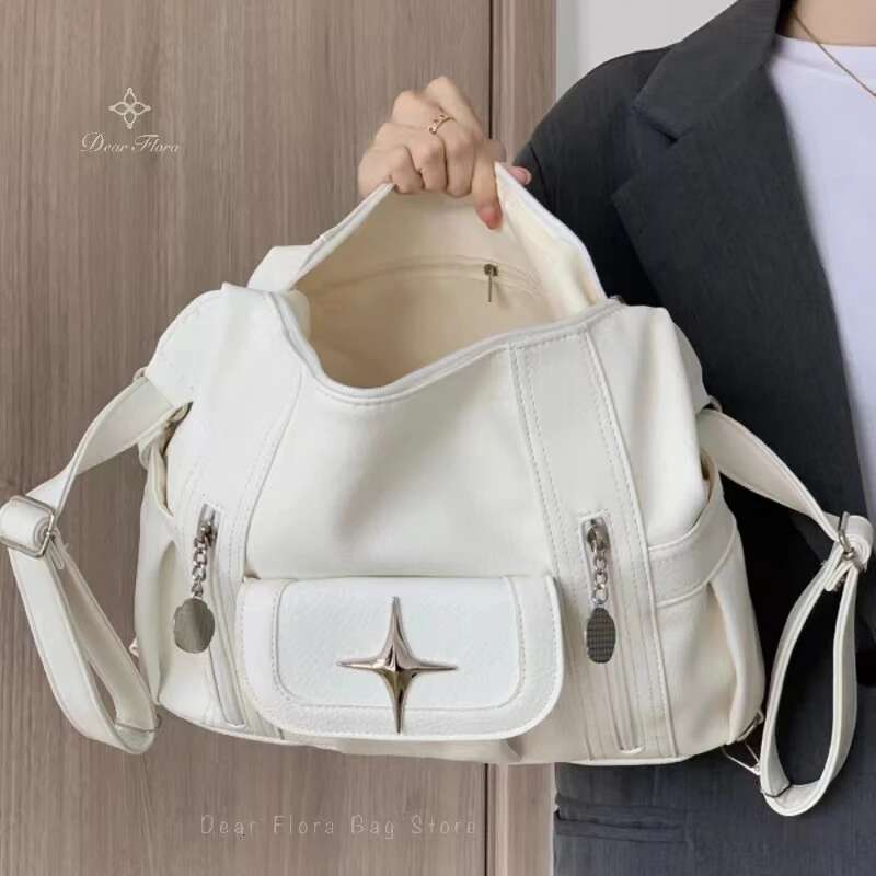 Y2k Soft Simplicity Versatile Large Capacity Tote Star Classic Shoulder Bags Punk Goth Casual Crossbody New Travel Backpack