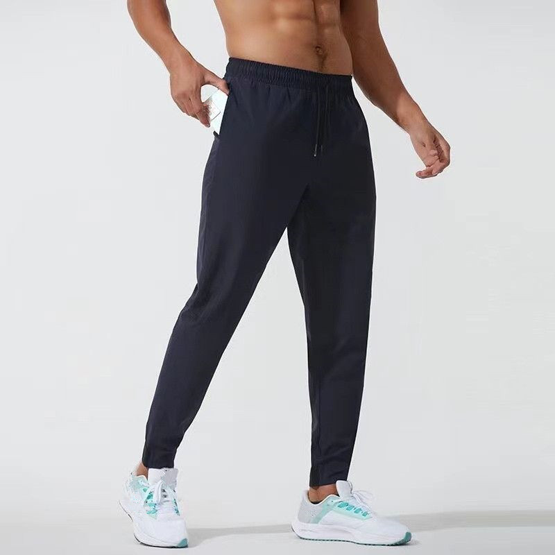 Men's Jogger Long Pants Sport Yoga Outfit Quick Dry Drawstring Gym Pockets Sweatpants Trousers Mens Casual Elastic Waist fiess