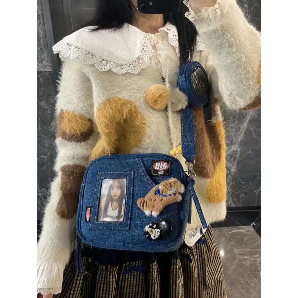 JIAERDI Vintage Denim Messenger Women 2023 New Hot Girls Haruku Casual Crossbody Bags Female Retro Solid Canvas Bag Y2k