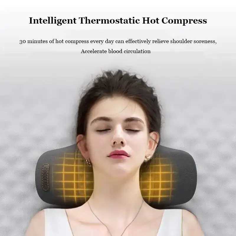 Heating Massage Neck Pillow Electric Neck Massage Pillow Cervical Stretcher Vibration Massage Back Non Traction Sleeping PillowsW250512