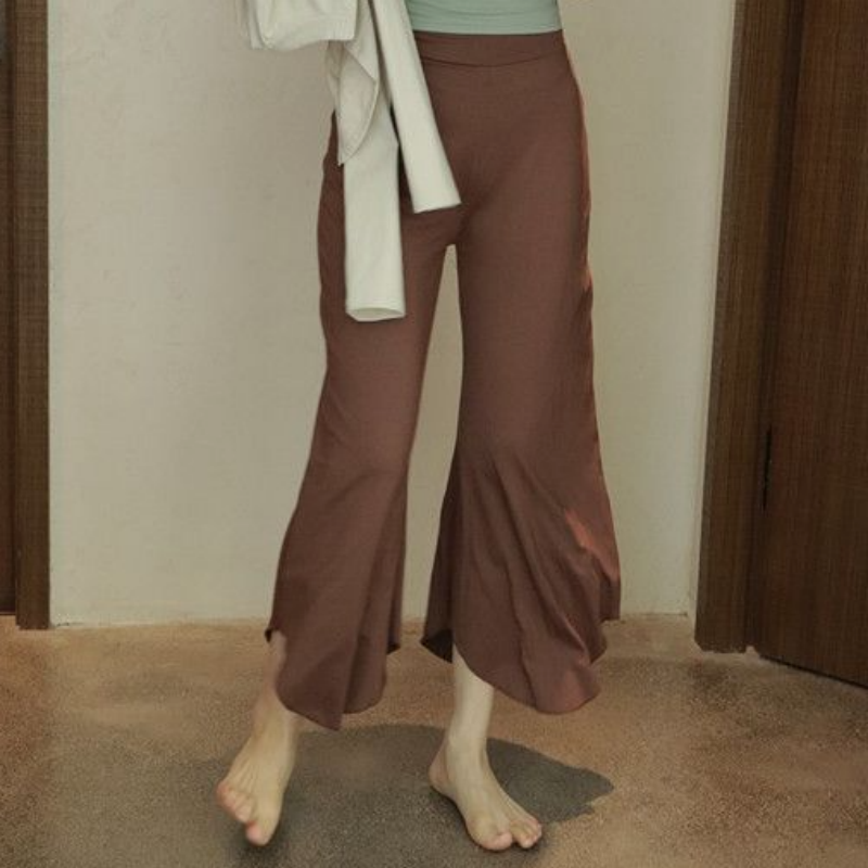 Lightweight loose yoga summer slightly flared thin casual high-waisted breathable white cloud pants for women