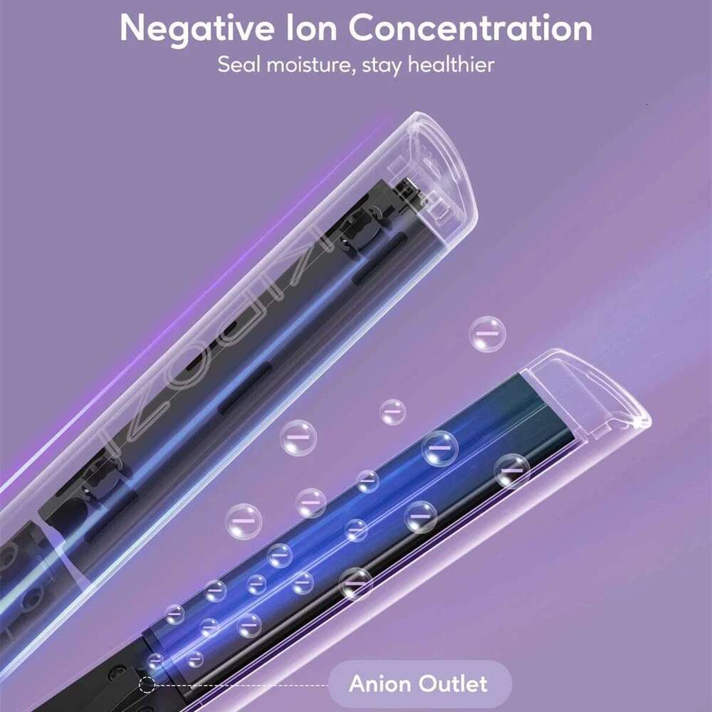 KIPOZI Flat Iron 2 In 1 Instant Heating Professional Beauty Tool Adjustable Temperature Hair Striaghtener With Digital Display