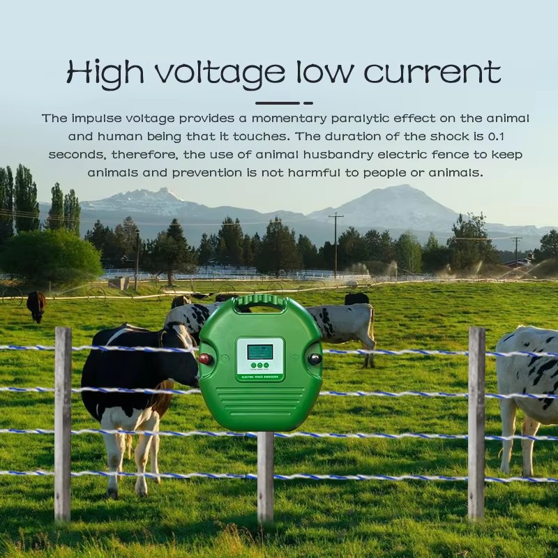 High Voltage Electric Fence Pulse Generator Charger For Cattle, Sheep & Horse Pasture Security