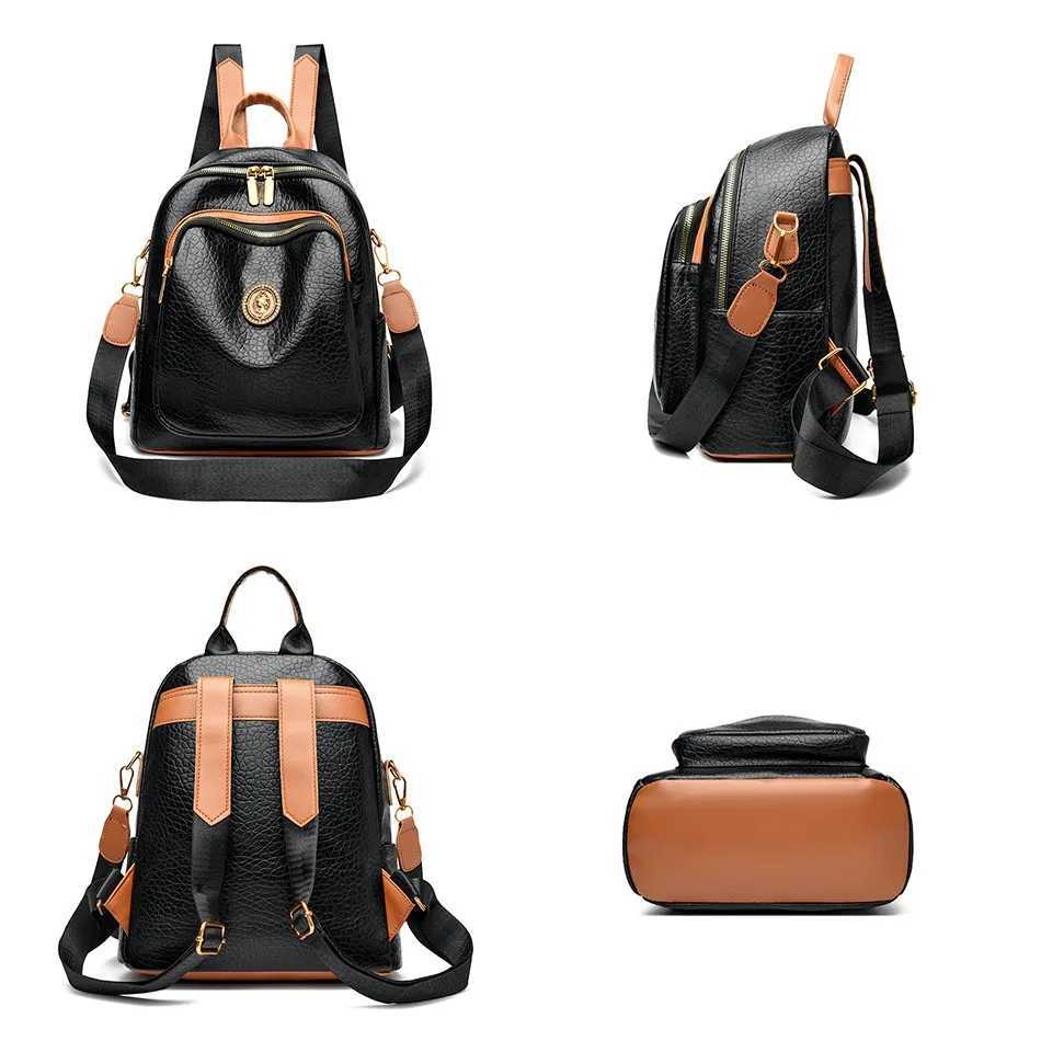 Fashion Women Backpack Designer Pu Leather Travel Back Pack Casual Shoulder Bag High Quality School Bags for Teenagers s Bag Z250512