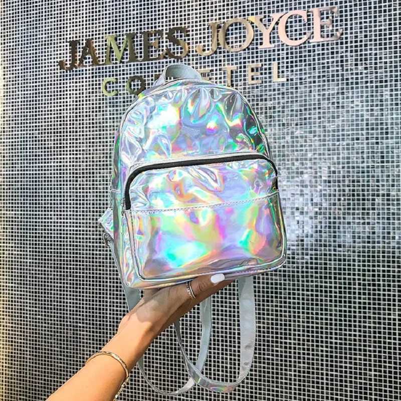 Laser Backpack Women Cute Personalized School Bag Fashion Schoolbag New-Style Backpack Small Fresh Outdoor Portable Storage Bag Z250512
