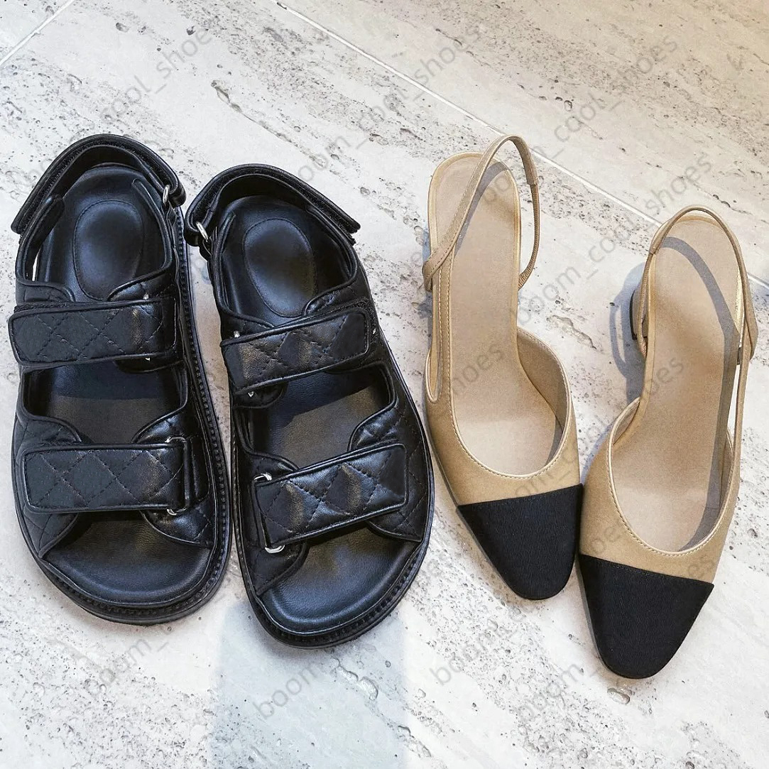 Designer Sandals Women Diamond Sandal Calfskin Bottom Slipper Women Heel On Ankle Strap Flip Flop Comfortable Summer Beach Casual Slides