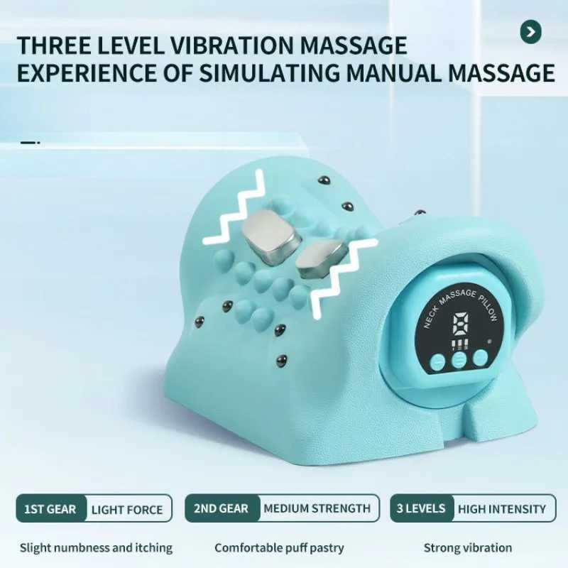 Multi Functional Vibration Massage Pillow Home Electric Neck Curvature Straightening Hot Compress Pulse Cervical Massage PillowW250512