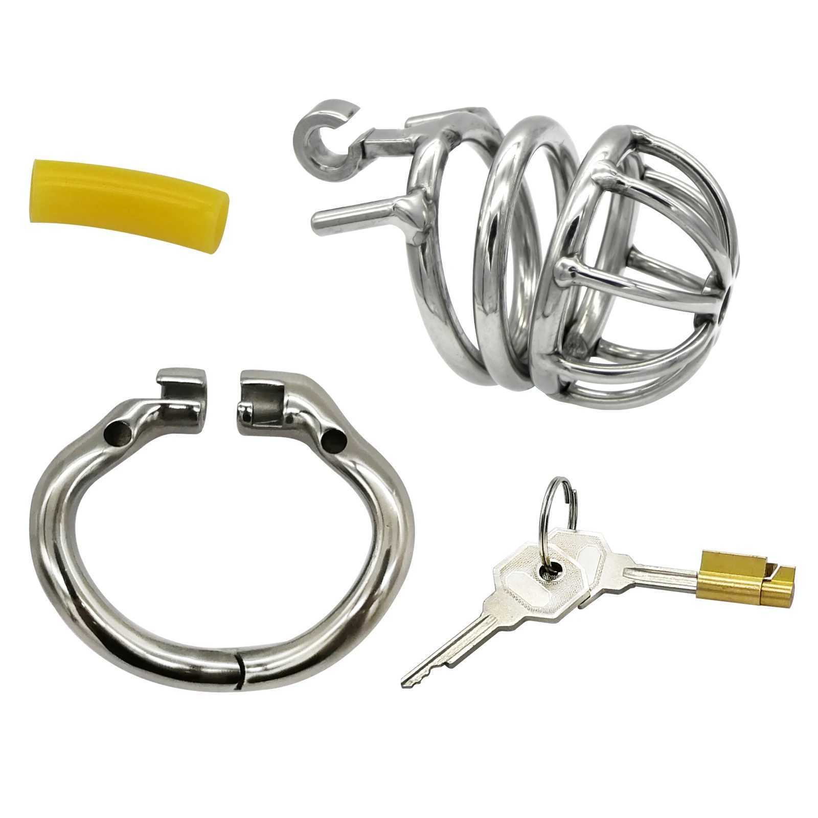 Ergonomic Stainless Steel Stealth Lock Male Chastity DeviceCock CagePenis LockCock RingChastity BeltS054 W250512