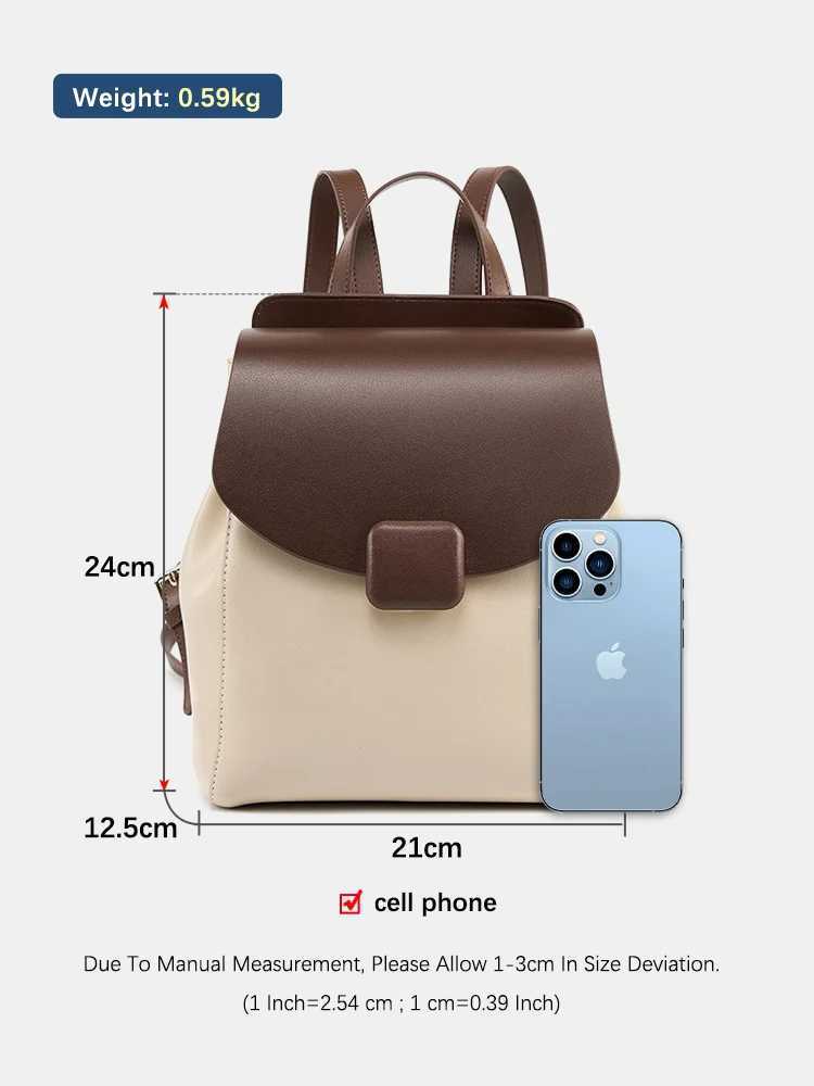 Zency Womens Small Backpack Split Leather Preppy Style s Stylish Schoolbag Multipocket Travel SaTChel Knapsack Z250512