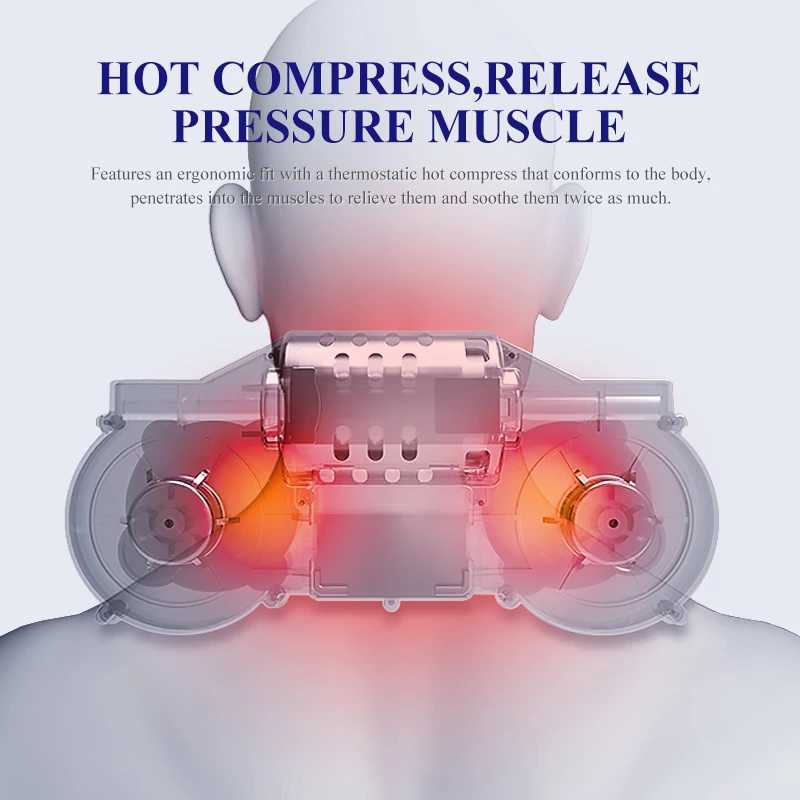Jinkairui Neck Back Massager with Heat Electric Shiatsu Massage Pillow Deep Kneading Shoulder Gifts for Full Body MuscleW250512