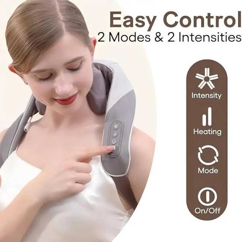 Wireless Neck Shoulder and Back Massager Brushless Motor 6D Deep Tissue Kneading Massage Pillow Shawl Best Gifts for Women MenW250512