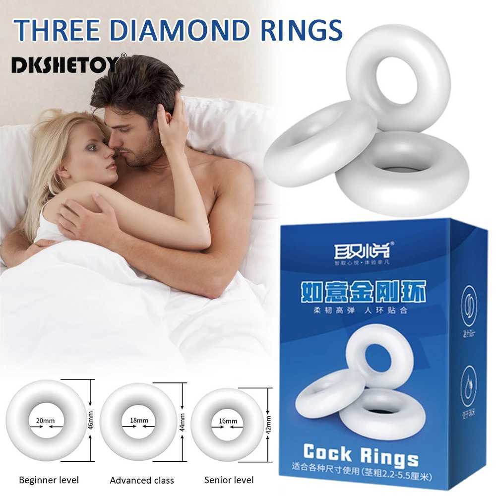 3pcs/set 16/18/20mm Tpe Penis Cock Rings Sex Toys For Men Delay Ejaculation Adult Sex Products For Couples Long Lasting Cockring W250512