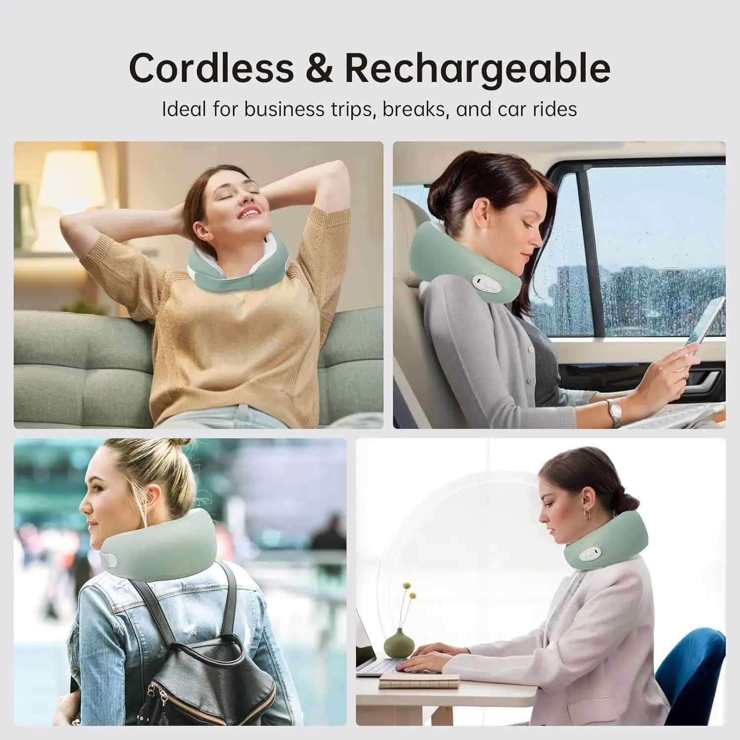 Electric Neck Shoulder Massager Shiatsu Massage Pillow with Heat Hot Compress Cordless Cervical Massager Arm Muscle Pain ReliefW250512