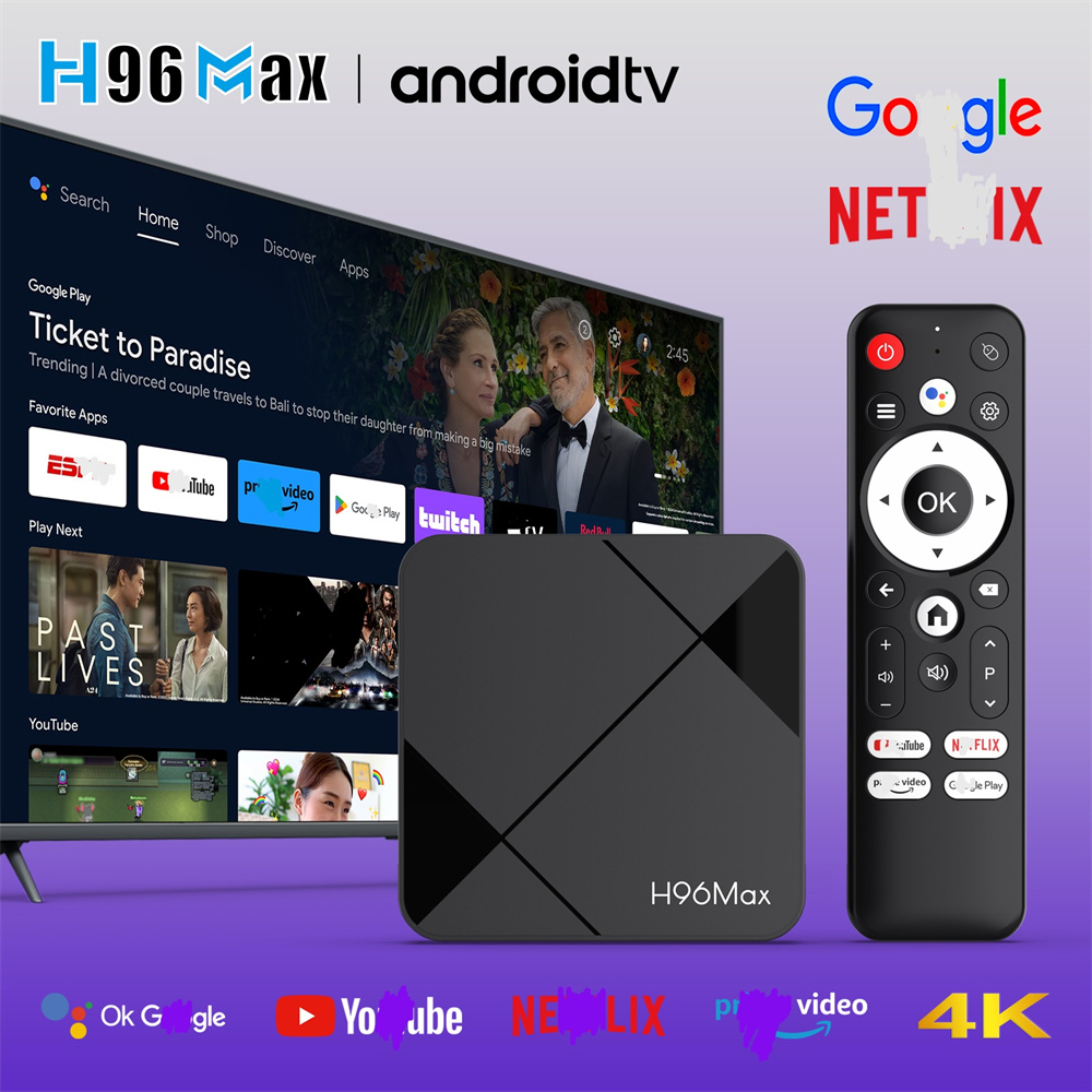 New H96 Max Smart TV Box Android 14 RK3518 4K HD Support 2.4G/5G Bt 5.4 Support Voice Android TV Box
