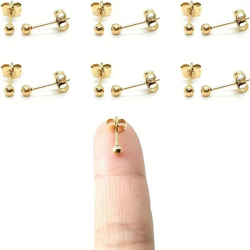 12pcs 2mm-3mm Tiny Butterfly Buckle Stud Earrings 316L Stainless Steel Hypoallergenic Universal Ear Bone Studs Piercing Jewelry 250512