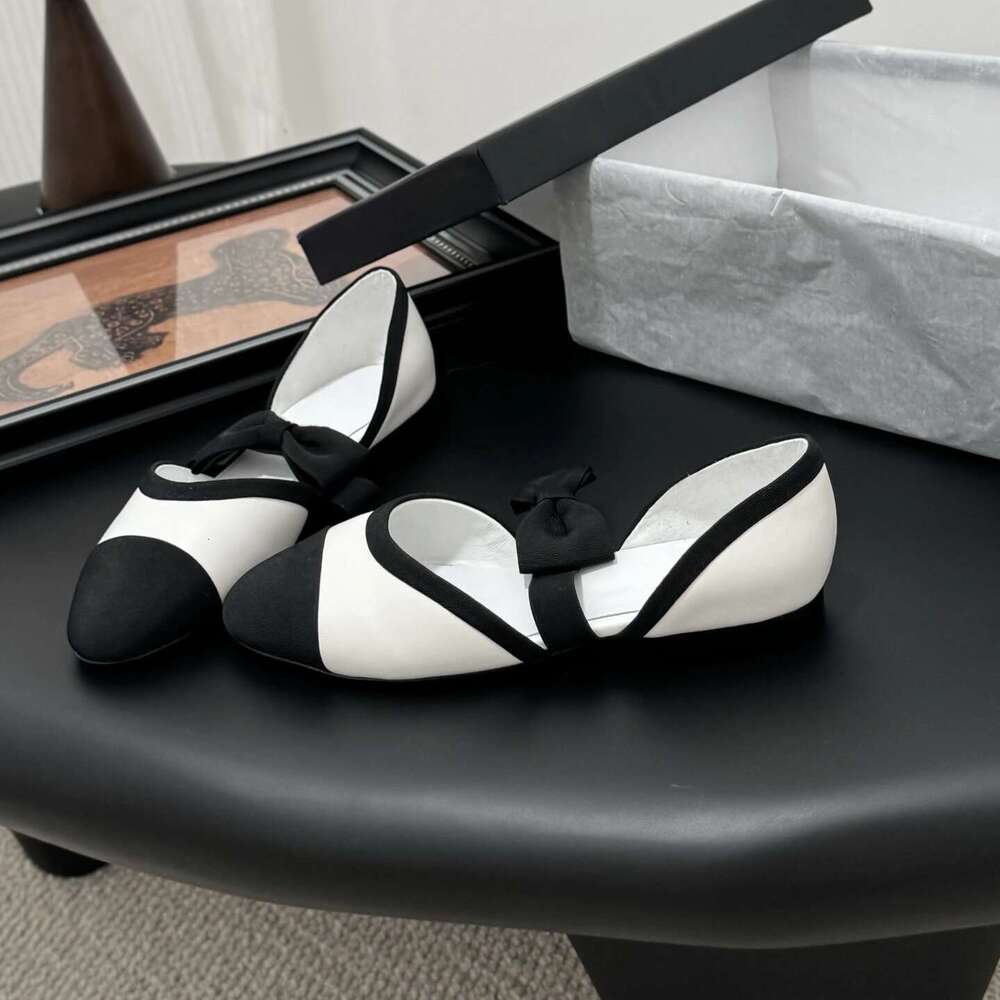 New Women Size35-41 Genuine Leather Ballet Flats Butterfly Knot Mary Janes Round Toe Designer Shoes Zapatillas De Mujer