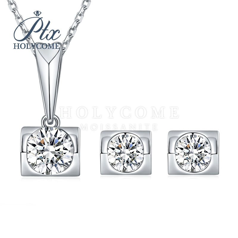 Angel Kiss Design Moissanite Pendant D VVS Diamond Factory Price 1CT Silver 925 Round Brilliant Cut Woman Pendant Moissanite Necklace for Women