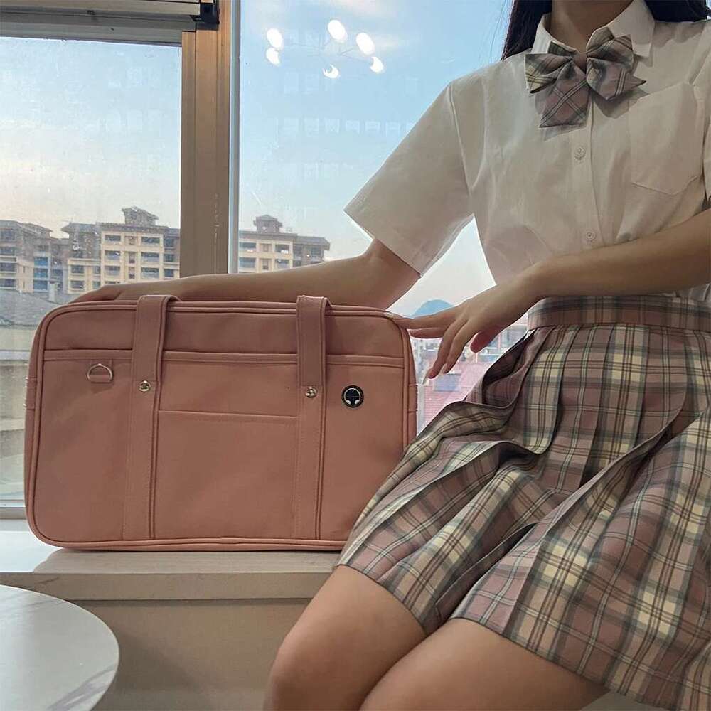 Japanese Student JK Uniform Bag Girl PU Schoolbag COS Wear-Resistant Waterproof One-Shoulder Messenger Handbag