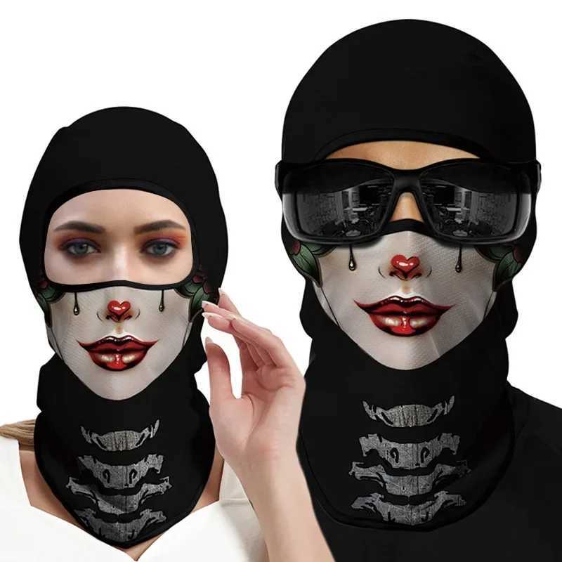 Multi-function Men Skull Balaclava Motorcycle Helmet Liner Hood Cap Outdoor Women Neck Face Protection Hat Cycling Mask HeadgearW250512