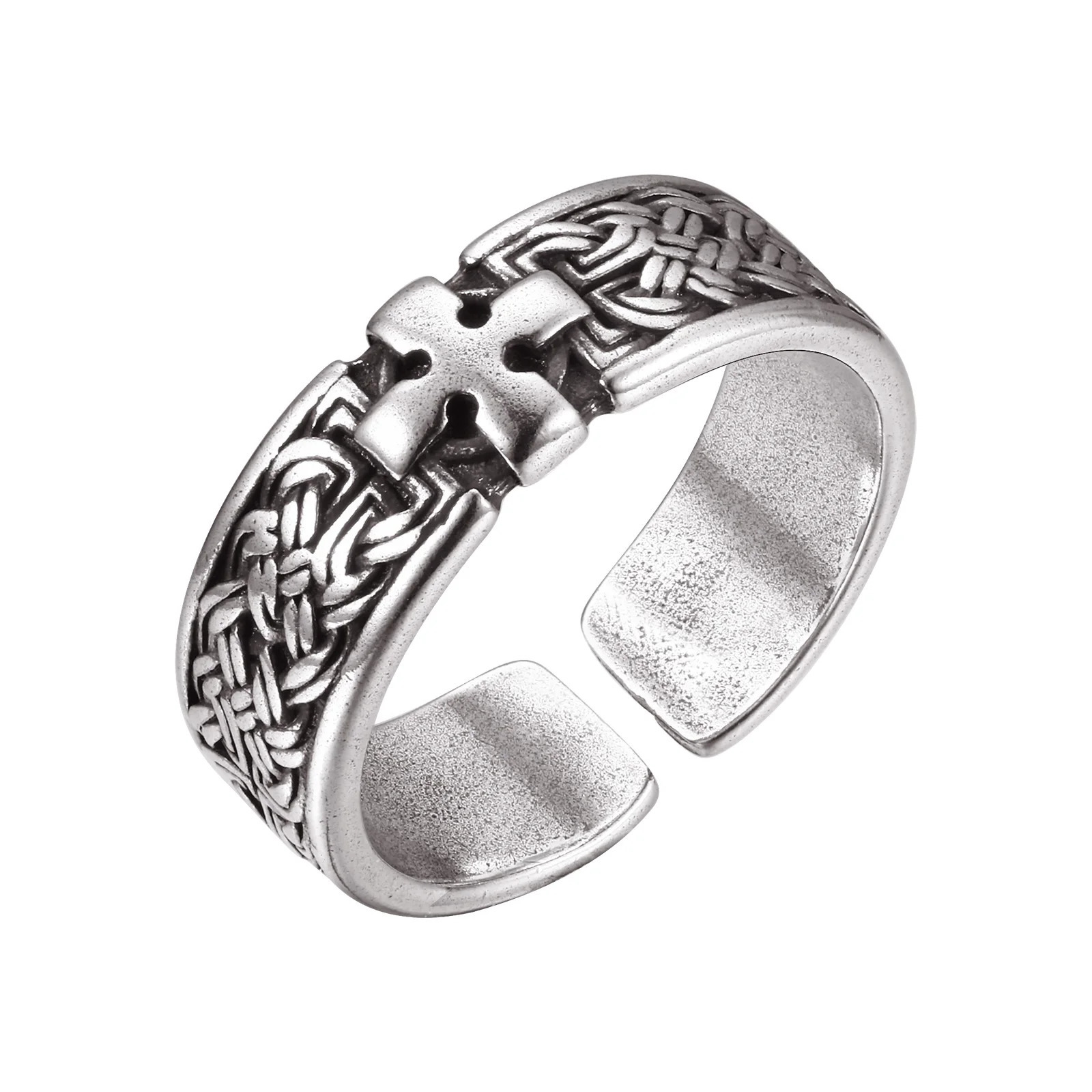Gothic Personality Cross Rings for Men WomenTrendsetter Retro Copper Ring JewelryHip-hop Punk Style Opening Adjustable Ring 250509