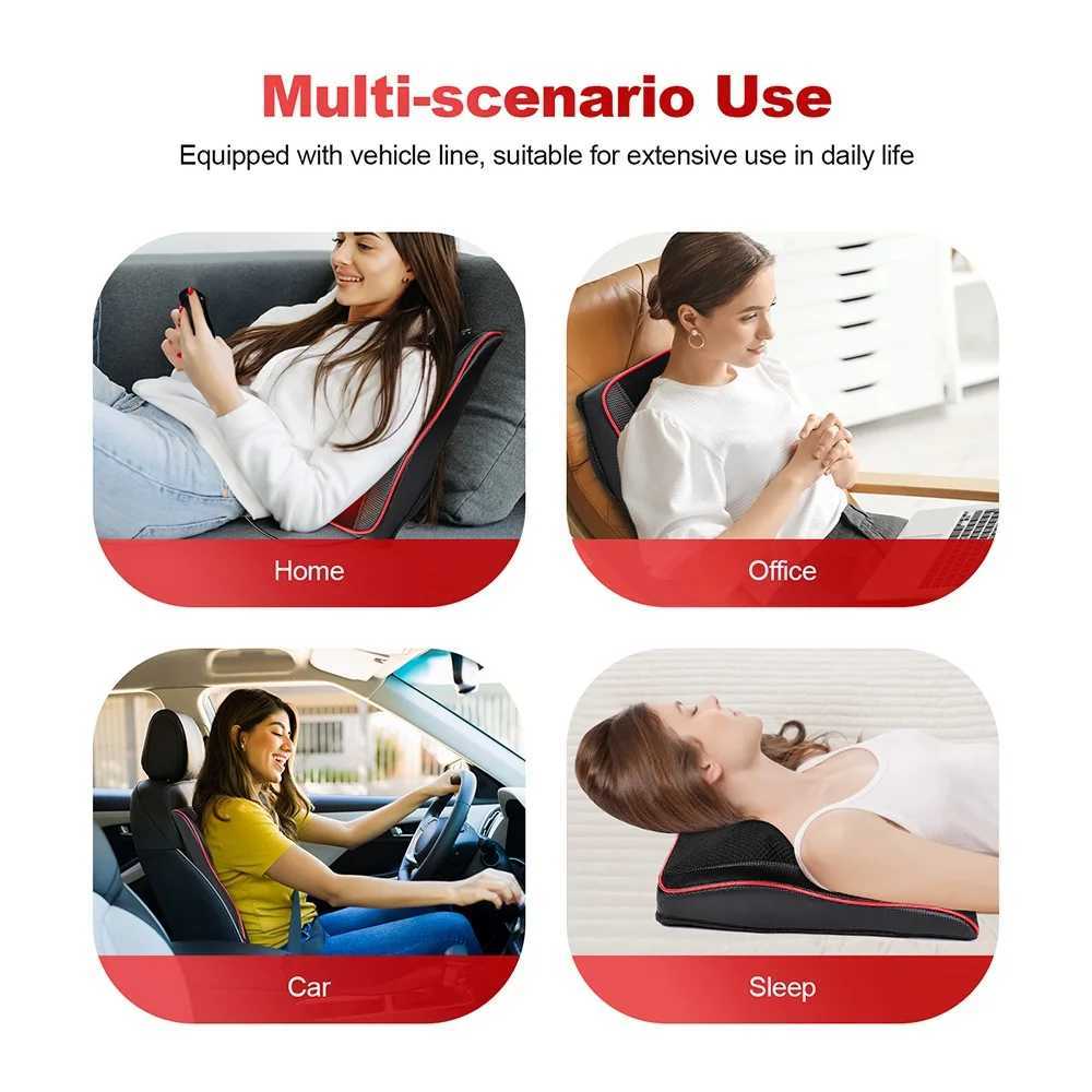 Back And Neck Cervical Massage Pillow Airbag Waist Kneading Massage Cushion Lumbar Chair Massager Car Back Pillow MassagerW250512