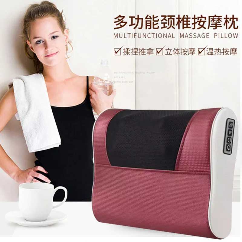 20 heads cervical vertebra massager electric neck waist body neck massage pillow shoulder kneading back massage cushionW250512