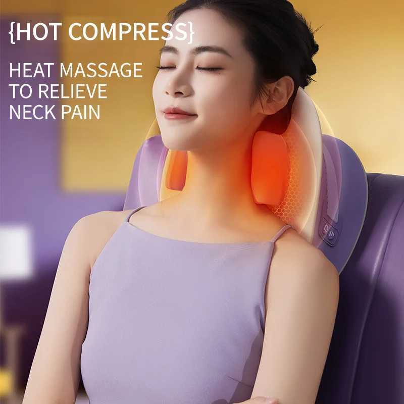 Trapezius Massage Pillow Wireless Electric Car Home Massager Heating Waist Neck Leg Cervical Shiatsu KneadingW250512
