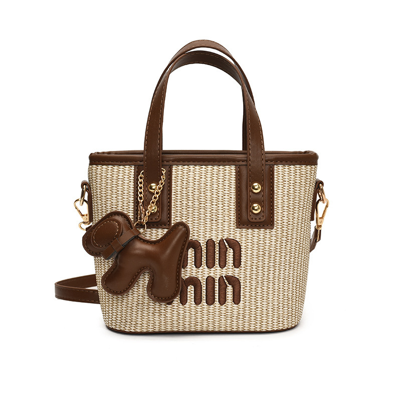 2025S Mini bag designer new popular handbag women trendy beach shoulder fashionable versatile woven crossbody bucket bag Fashion diagonal cross bag