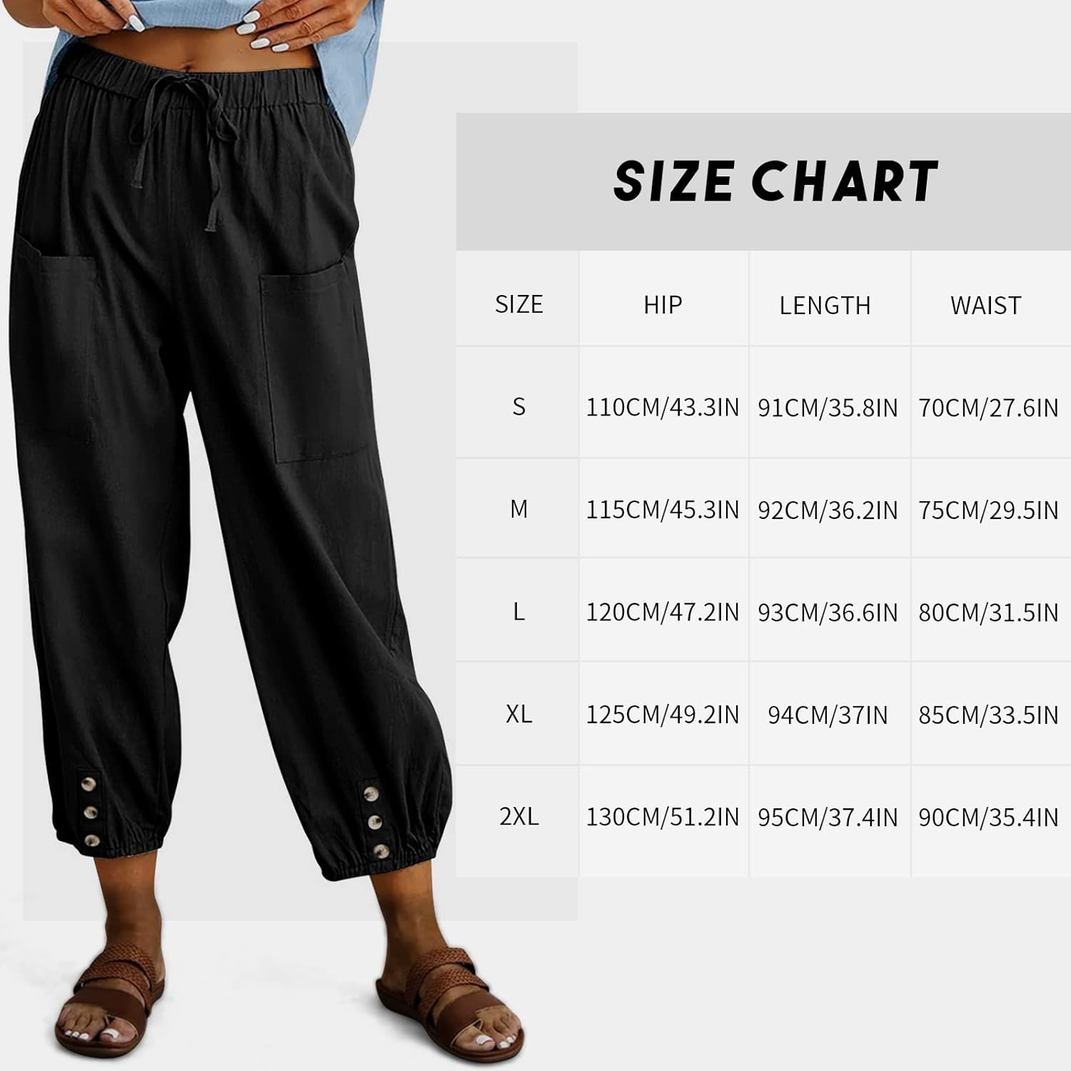 Womens Capris Pants Summer High Waist Casual Black Korean Fashion Wide Leg Suit for Women Trousers Oversize S-3XL Free Shipping
