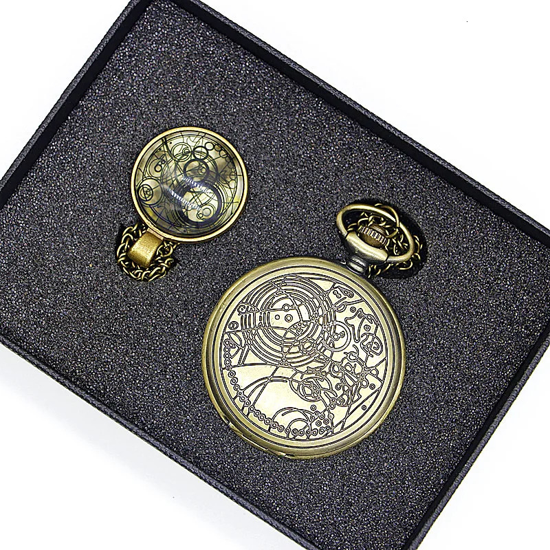 Retro Bronze Steampunk Series Pocket Watch Sets Men Women Watch Necklace Pendant Gift S 250512