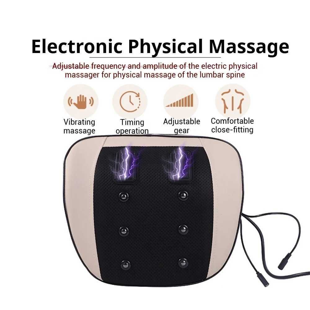 Vibrating Neck Back Massage Pillow Electric Heating Waist Cervical Massager Muscle Relax Relieve Fatigue Lumbar Disc HerniationW250512
