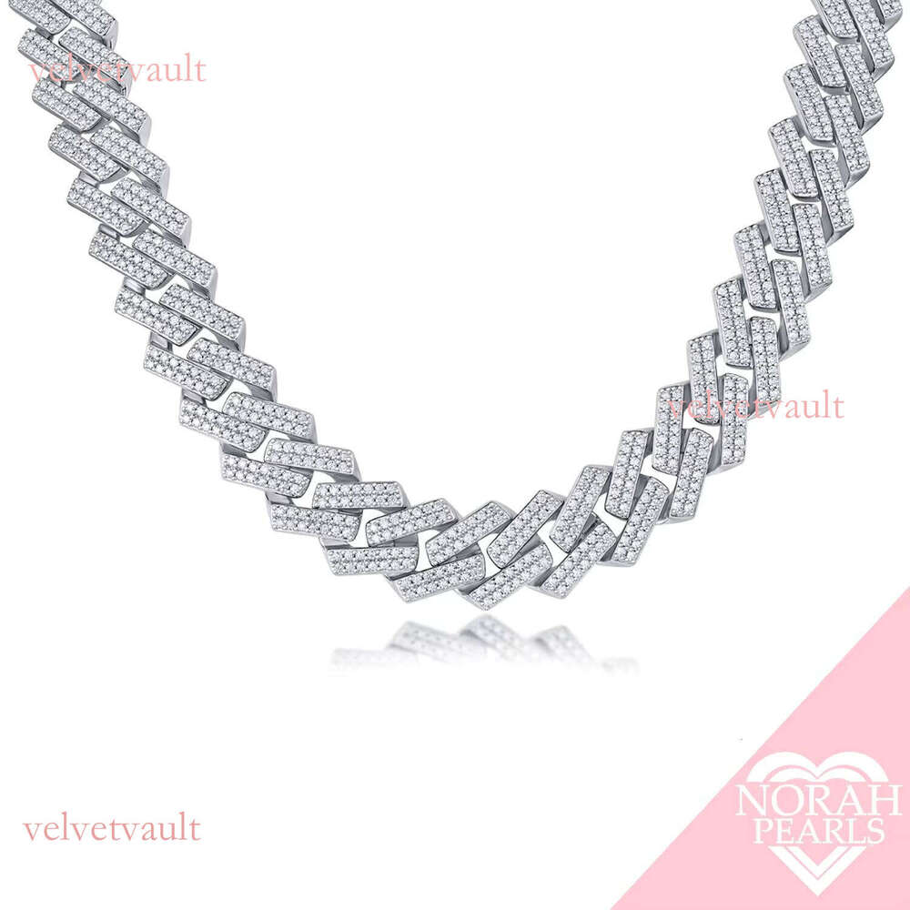 14mm Moissanite Cuban Men's Necklace - Pure Sier Jewelry