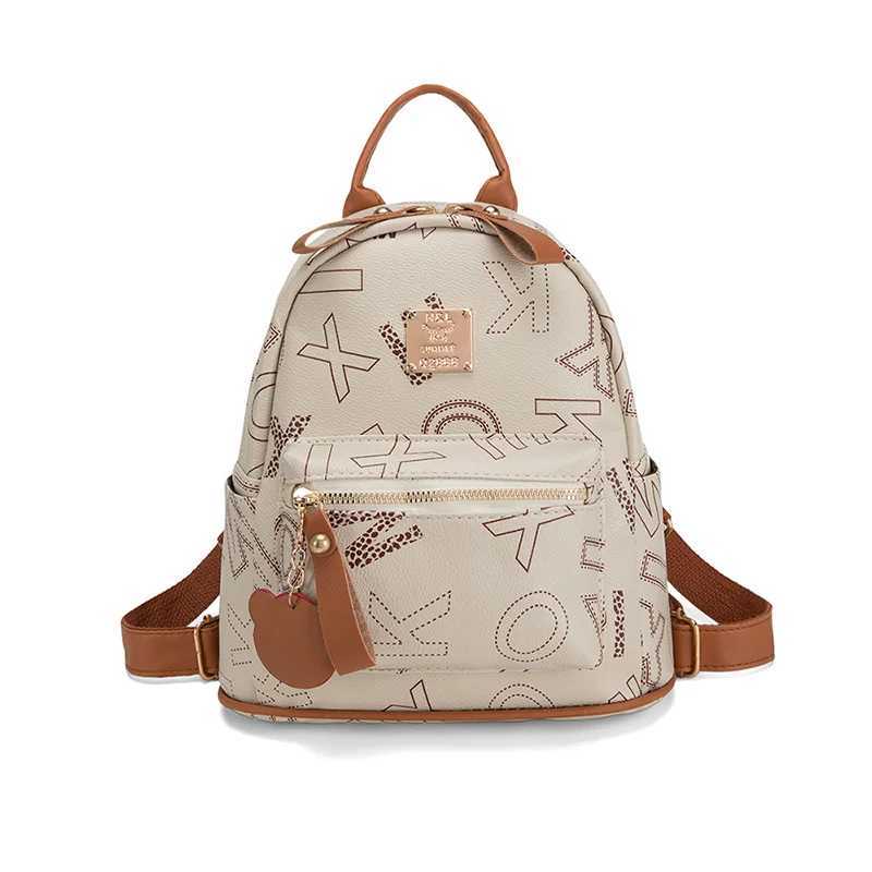 Backpack Purse PU Leather Adjustable Strap Mini Backpack for Women Multi Pockets Rucksack School Bag for Travel Shopping Z250512-1
