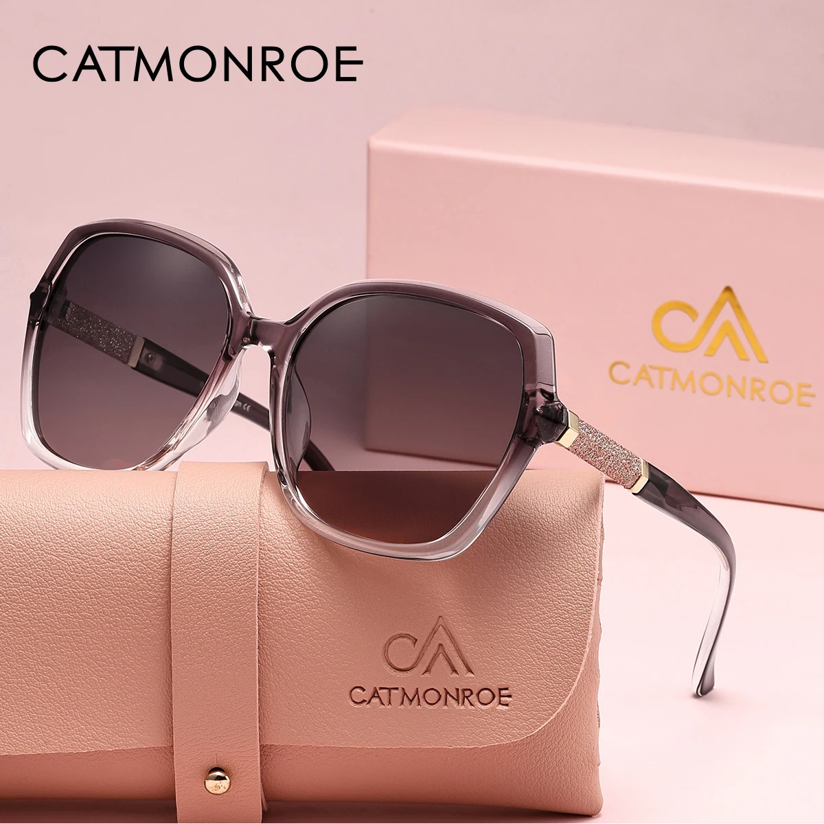 CATMONROE y Polarized Women Sunglasses Butterfly Frame Pink Gift Box Fashion UV400 Sun Glasses Apparel Accessories 250512