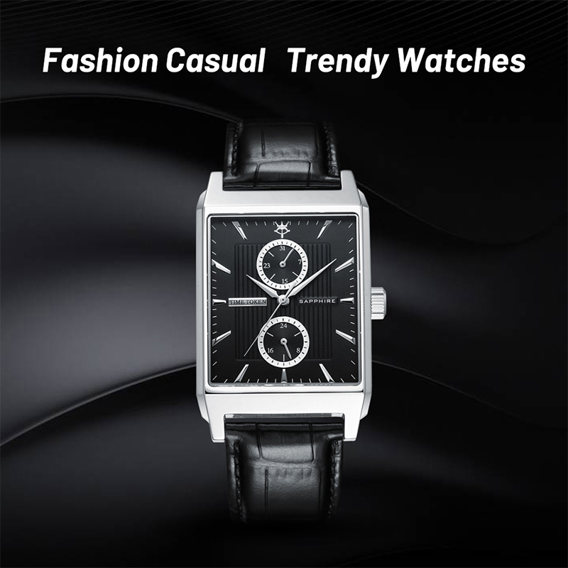 Retro Style Time Token Wristwatch Featuring Real Leather Band and Quartz Movement