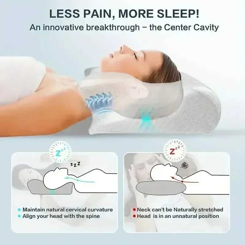 New Contour Memory Foam Cervical Pillow Ergonomic Orthopedic Neck Pain Pillow for Side Back Stoh Sleeper Remedial PillowsW250512