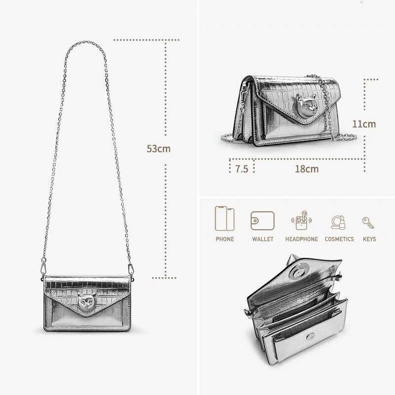 BAFELLI 2025 Women's BAG NEW MINI PARTY CASUAL CROCODILE BRAND DESIGNER CAT FASHION CROSSBODY SHOULDER GENUINE LEATHER