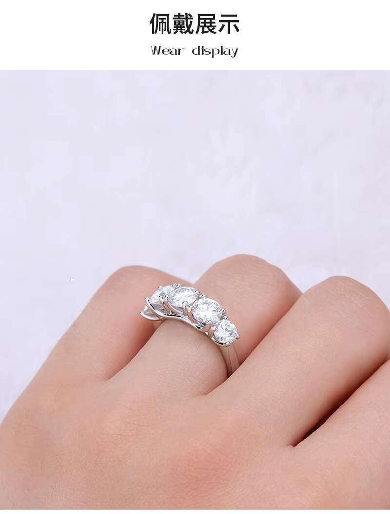 Fashion Jewelry Wedding Ring 5*6.5mm Stones 925 Sterling Silver Moissanite Rings for Women Wedding Engagement