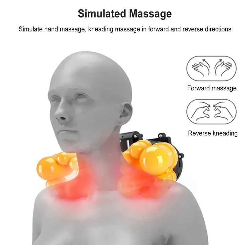 Massage Pillow Neck Massager Infrared Heating Electric Back Body Shiatsu Device Head Cervical Shoulder Kneading Health RelaxW250512