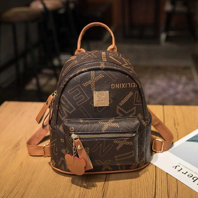 Backpack Purse PU Leather Adjustable Strap Mini Backpack for Women Multi Pockets Rucksack School Bag for Travel Shopping Z250512-1