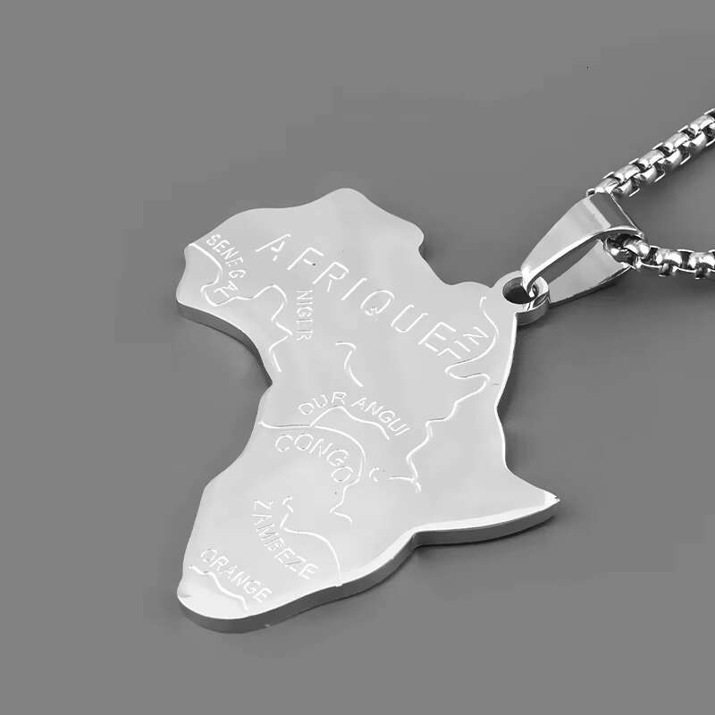 Professional Manufacturer Africa Map Hiphop Ladies Jewelry African Titanium Necklace Pendants Customized Factory