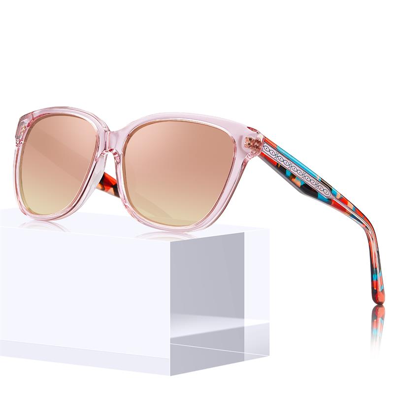 CARFIA Square Polarized Sunglasses for Women UV Protection, Italian Design Retro Embossed Pattern Wire Core Driving Shades
